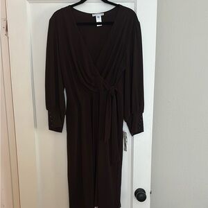 Chocolate Brown Wrap Dress